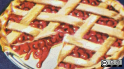 Raspberry pie with slice missing