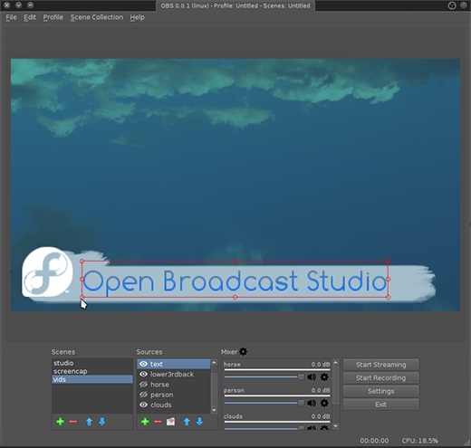 Linux video editing in real time with OBS Studio