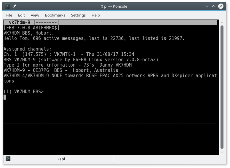 axcall connected to a BBS