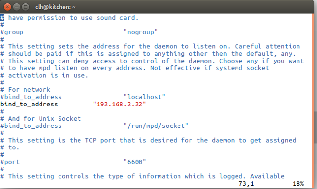 Telling MPD to bind to the IP address of the server