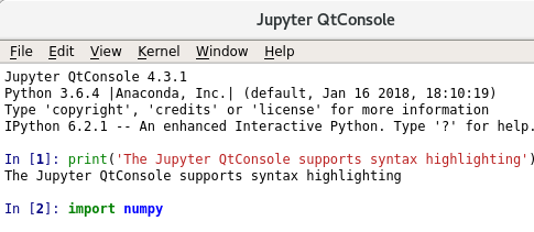 Jupyter QtConsole