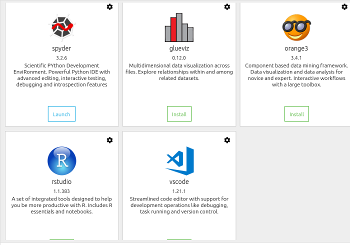 Other applications in Anaconda Navigator