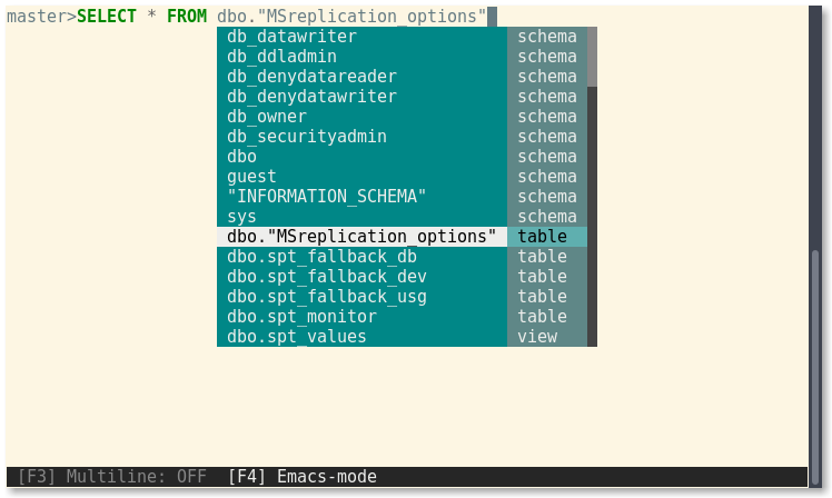 Mssql-cli auto-escaping