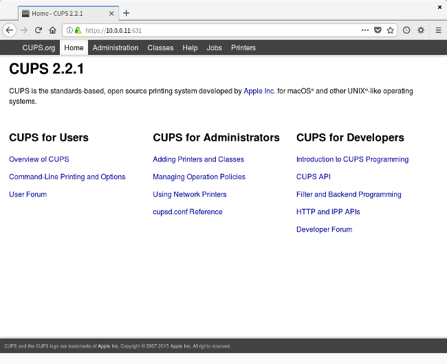 Standard CUPS panel