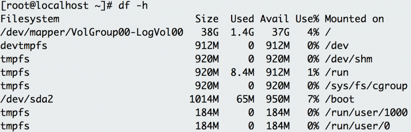 df shows all of the disk space available on the host