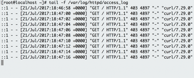 Use tail -f to follow Apache HTTP server logs and see the requests as they happen.