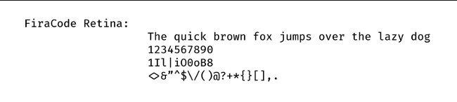 FiraCode example