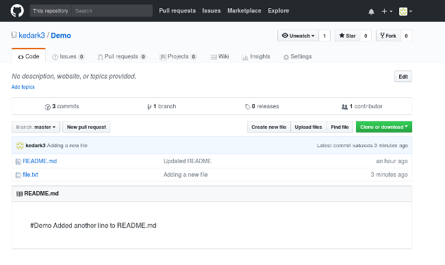 GitHub after adding a file to Git