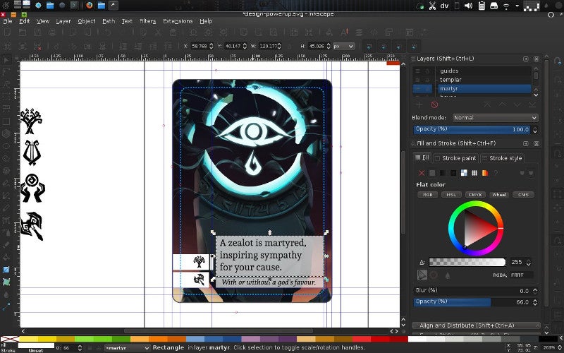 Card layout in Inkscape