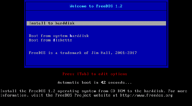 Install FreeDos