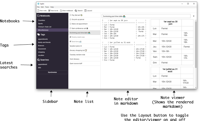 Joplin's desktop application