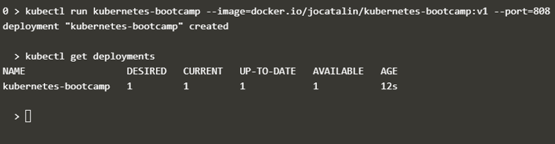 Output of kubectl get deployments