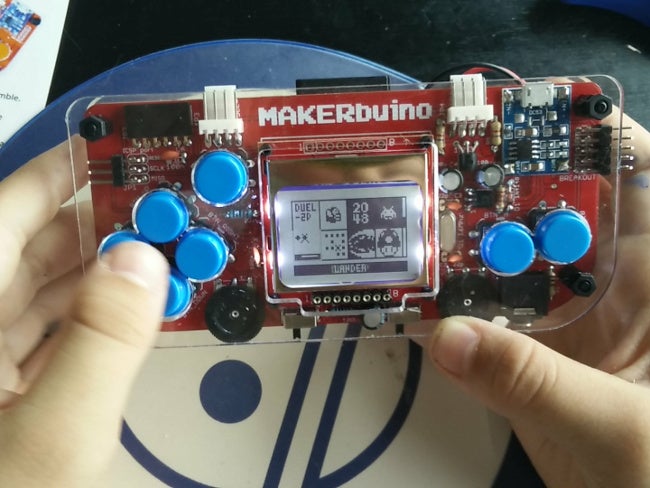 DIY retro game console for kids Arduino MAKERbuino standard kit micro USB learn electronics and programming soldering kit 