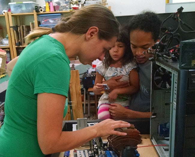 Participants in Makerspace 125 PC-building workshop