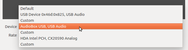 Select audio device