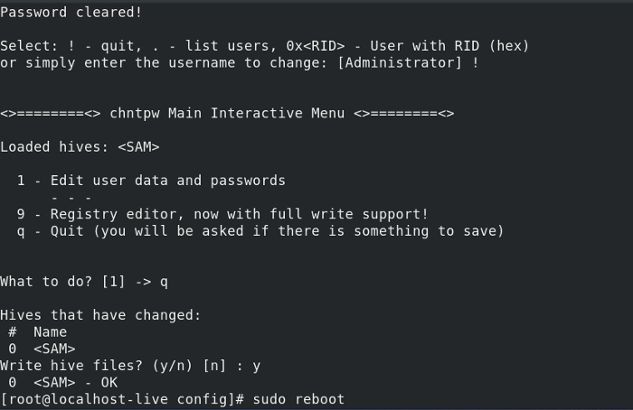 command line change password linux