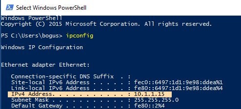 Finding your local IP on Windows