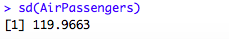 Standard deviation on air passenger data