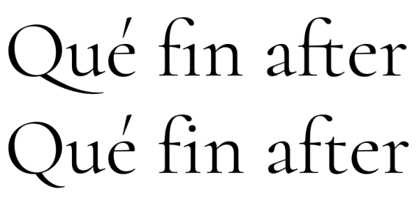 Example of OpenType features 