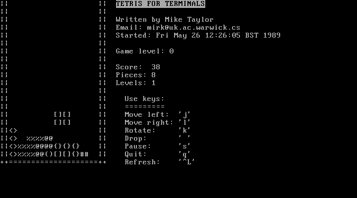 Tetris for terminals