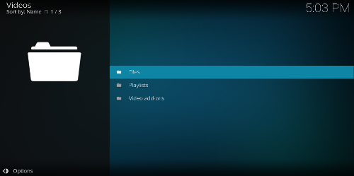 Kodi videos folder