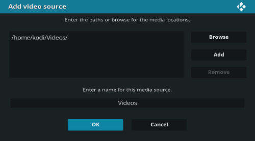 Add Kodi video source