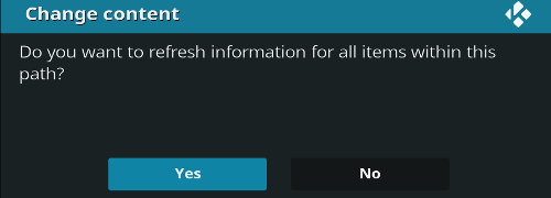 Refreshing metadata in Kodi