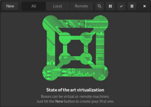 GNOME Boxes' main window
