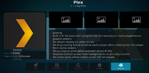 Plex add-on in Kodi