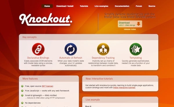 KnockoutJS page