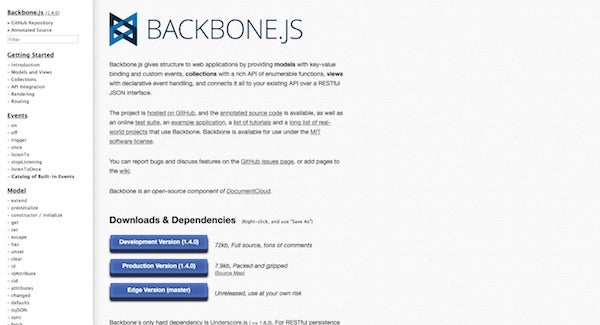 BackboneJS page