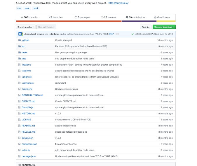 Pure.css GitHub