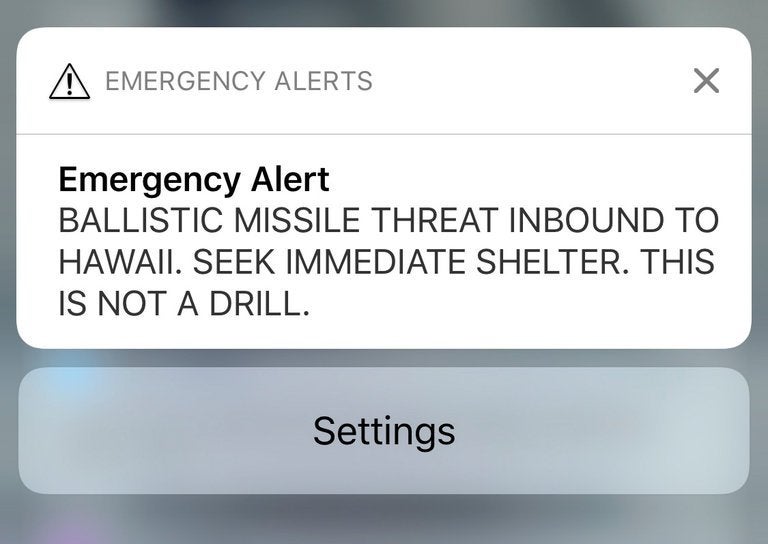 False Hawaii missile alert