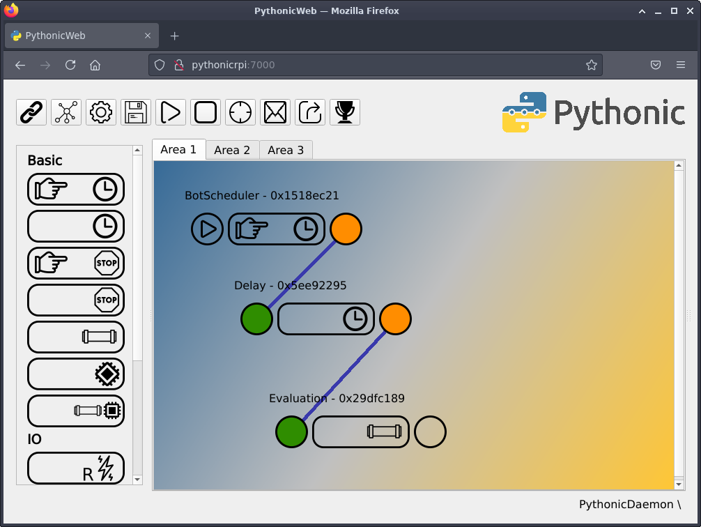 Pythonic screen after upload of config.json