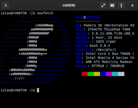 Remote console via SSH with Neofetch output display