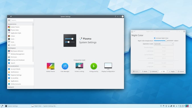 KDE Plasma desktop