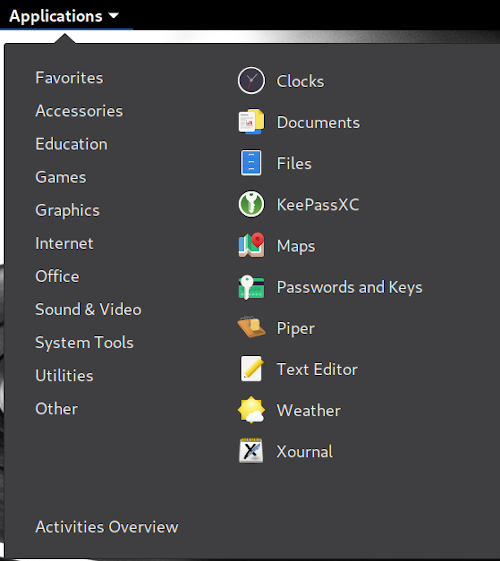 Applications Menu