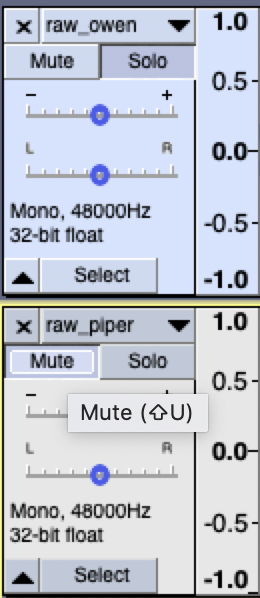 Mute and Solo buttons for multiple tracks