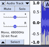 Moving tracks in Audacity