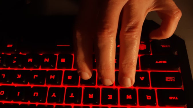Fingers on a keyboard