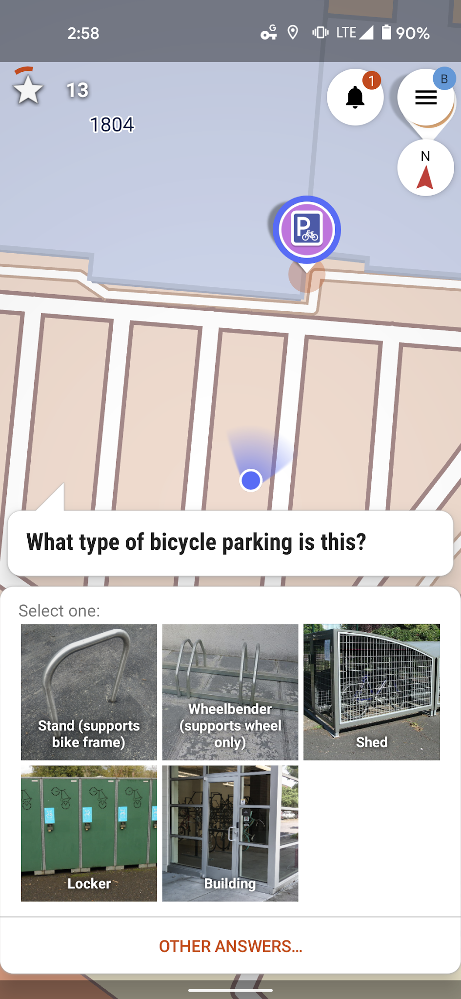 Bicycle parking type