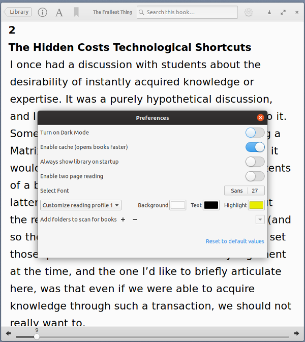 3 eBook readers for the Linux desktop