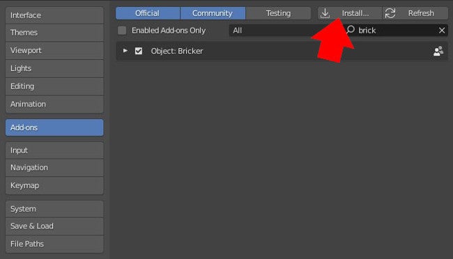 Installing an add-on in Blender