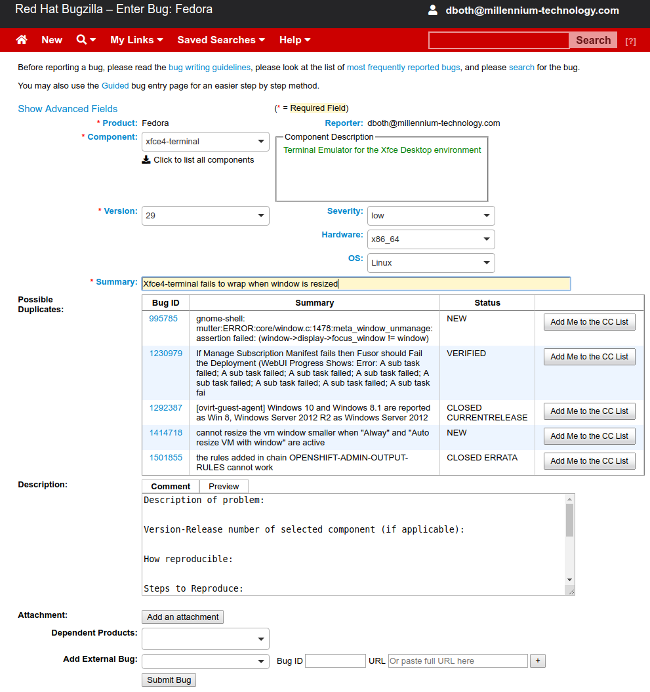 red hat bugzilla