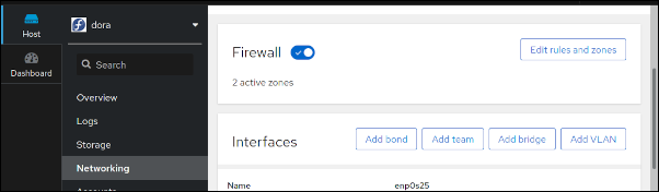 Cockpit Host Networking View