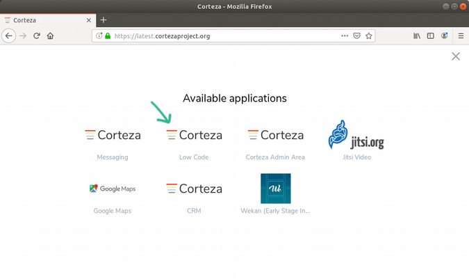 Other options for opening Corteza Low Code