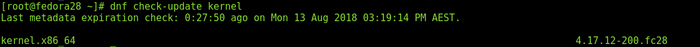Output of # dnf check-update kernel