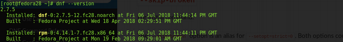 Output of # dnf --version