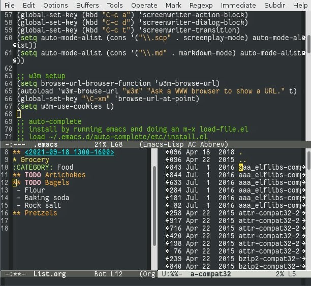 linux set default editor emacs