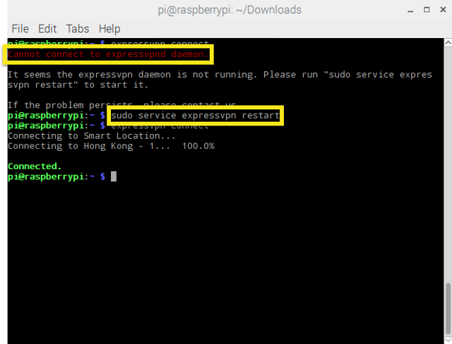 Setting up RPi with ExpressVPN
